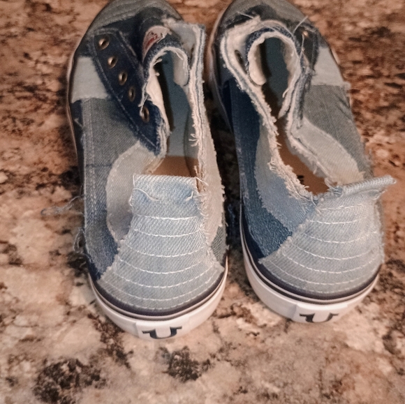 True Religion Laceless Cancas Slip-On Sneakers Blue 8us - Picture 6 of 12